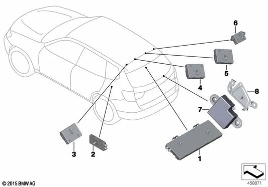 Amplificador de Antena DAB - III para BMW F25, F26 (OEM 65209188299). Original BMW