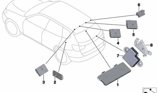 Amplificador de TV para BMW F26, F16 (OEM 65209277956). Original BMW