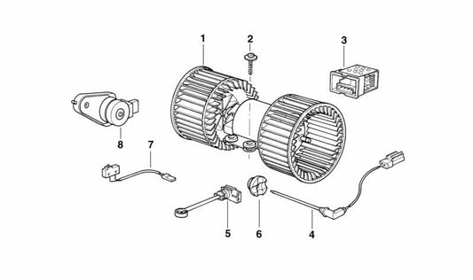 Evaporator temperature sensor for BMW 5 Series E39, 7 Series E38 (OEM 64118391387). Genuine BMW