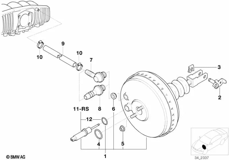 Kit de reparación del sensor de distancia para BMW Serie 3 E36 (OEM 34331182594). Original BMW