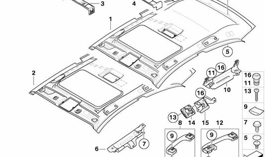 Suspensión para red de separación de maletero derecho para BMW E81, E87 (OEM 51477076846). Original BMW