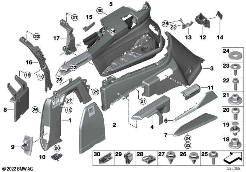 Linke Abdeckung für BMW X7 G07, G07N (OEM 51477484089). Original BMW.