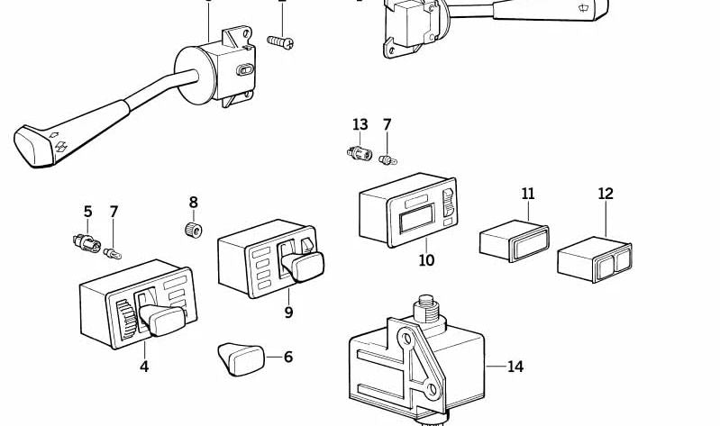 Fog light switch for BMW E28 (OEM 61311369947). Original BMW