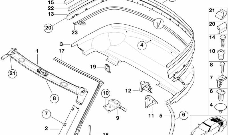 OEM -Gummiunterstützung 51718400913 für BMW E31, E32 und E38. Original BMW.