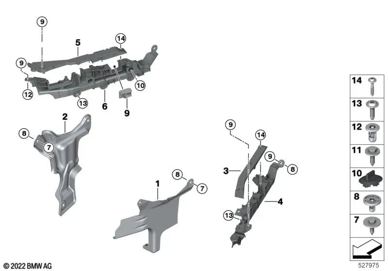 Cubierta de los sistemas de dirección delanteros izquierda para BMW G87, G80, G82, G83 (OEM 51758074607). Original BMW.