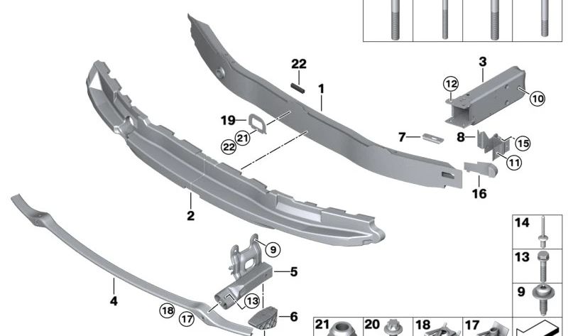 Front left deformation element for BMW F87, F80, F82 (OEM 51118055665). Original BMW