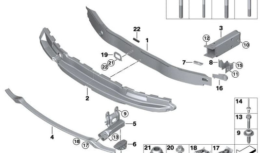 Upper shock absorber for BMW 1 Series F20N, F21N (OEM 51117371730). Genuine BMW