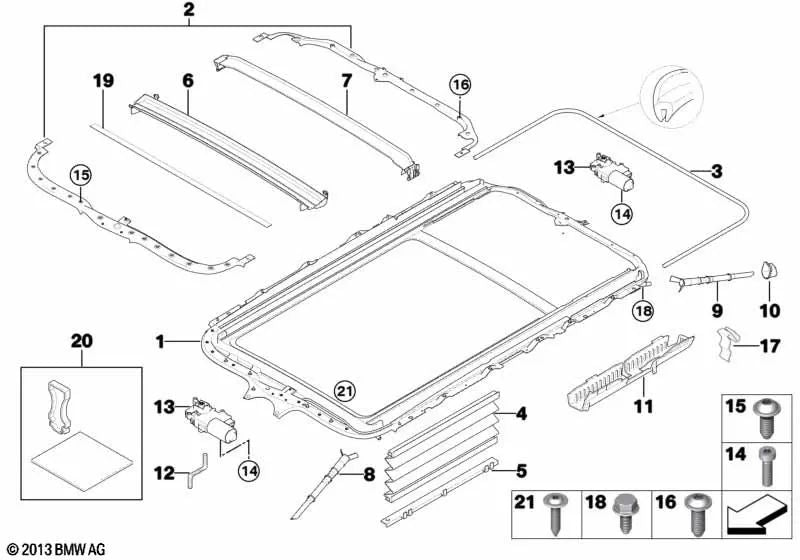 Tornillo para BMW Serie 3 E91, E91N, Serie 5 E61, E61N, X3 E83, E83N, X5 E53 (OEM 54107198612). Original BMW.