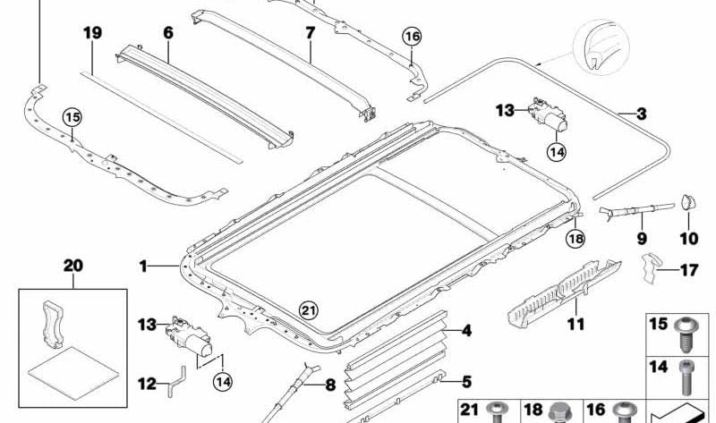 OEM 54137143761 sliding ceiling bellows for BMW E91. Original BMW.