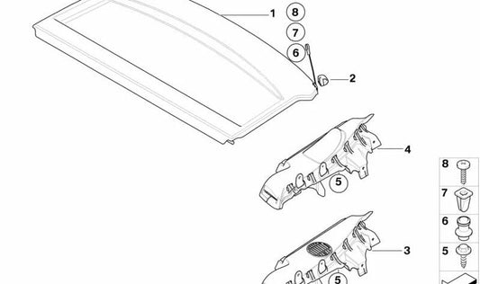 Alaska gray shelf for BMW 1 Series E81, E87 (OEM 51466966717). Genuine BMW