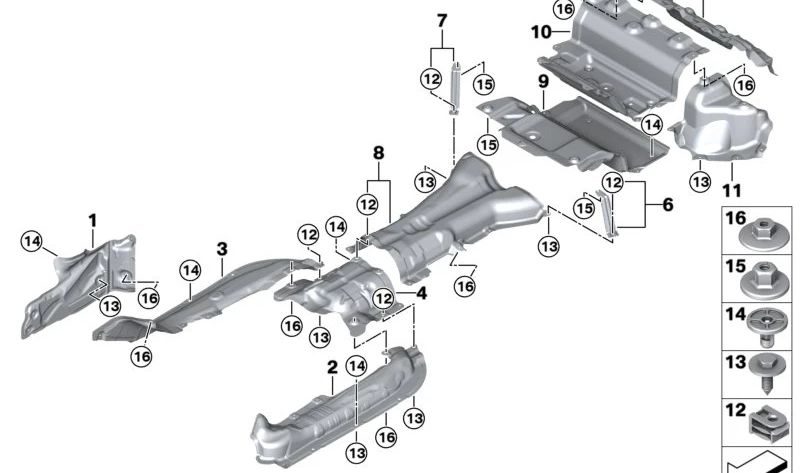 Aislamiento Térmico para el Suelo del Maletero para BMW G87 (OEM 51488082090). Original BMW.