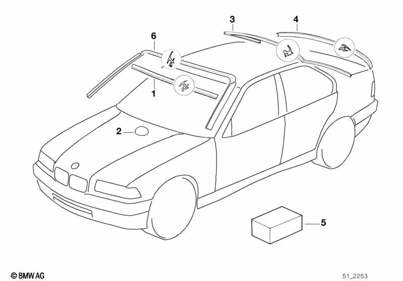 Cover for BMW 3 Series E36 (OEM 51311977275). Original BMW