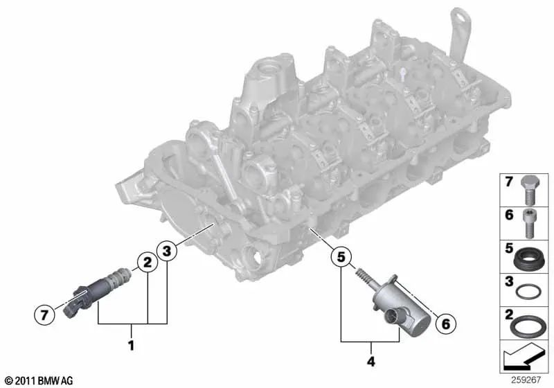 O-Ring para BMW Serie 1 E81, E82, E87N, E88, Serie 3 E90, E91, E92, E93, Serie 5 E60N, F07, F10, F11, Serie 6 F06, F12, F13, Serie 7 F01N, F02N, X5 F15, F85, X6 F16, F86 (OEM 11367548320). Original BMW