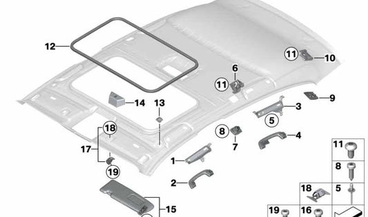 Parasol izquierdo sin etiqueta OEM 51447319153 para BMW F20, F21. Original BMW