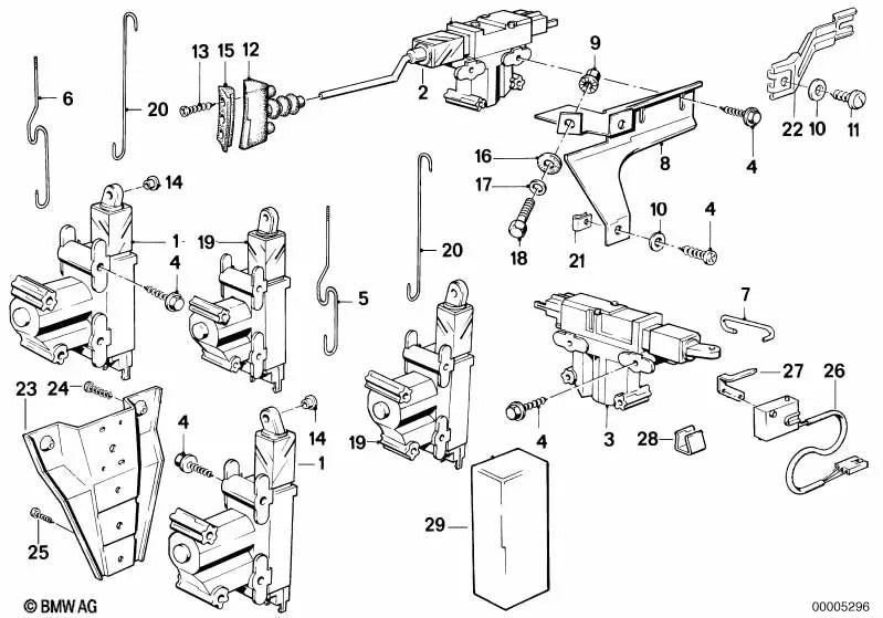 Rear door actuator for BMW 3 Series E30 (OEM 51261394368). Original BMW.