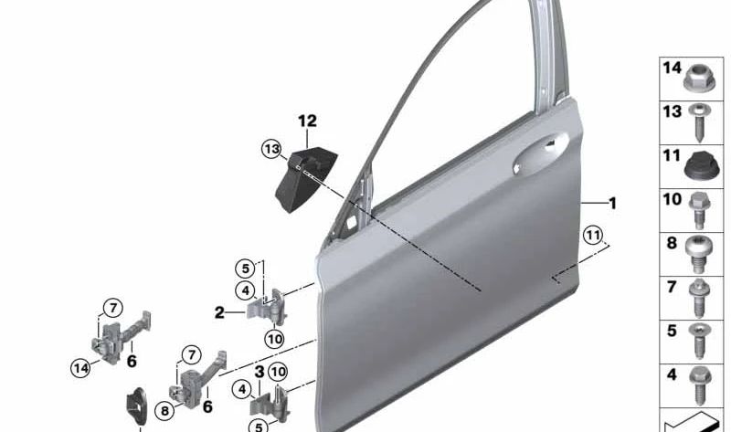 Butt da porta da frente 51217335907 Para BMW G11, G12. BMW original.