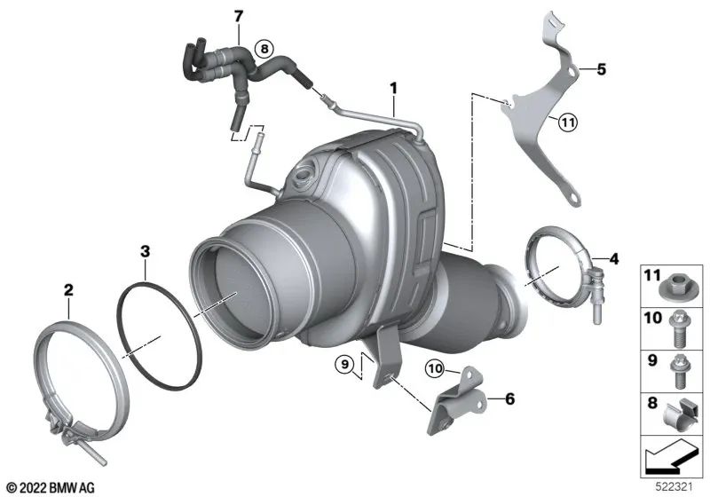 Otto Particulate Filter Pressure Line for BMW 3 Series G20N, G21N 4 Series G22N, G23N, G26N 7 Series G70 X3 G45 X5 G05N, G18N X6 G06N Genuine BMW.