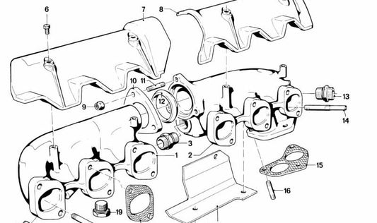 Flange de admissão OEM 11621251423 para BMW E12, E28, E24, E23. BMW original.