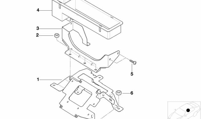 Portaequipos de audio para BMW E52 (OEM 65128381060). Original BMW