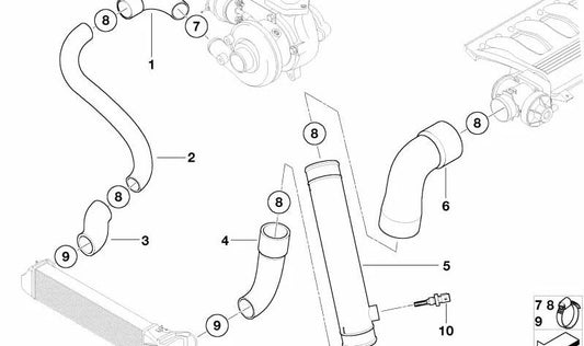 Manguera de presión para BMW Serie 5 E39, Serie 7 E38 (OEM 11617786530). Original BMW