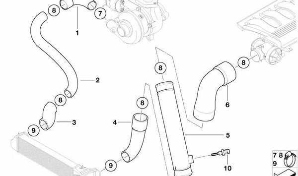 Tubo de Presión para BMW E39 (OEM 11617793133). Original BMW.