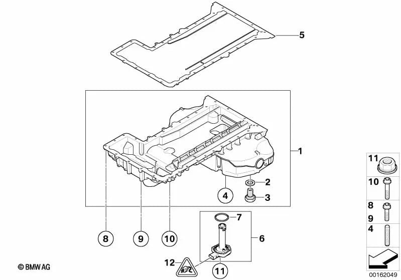 Cárter de aceite para BMW E90, E92, E93 (OEM 11137839227). Original BMW