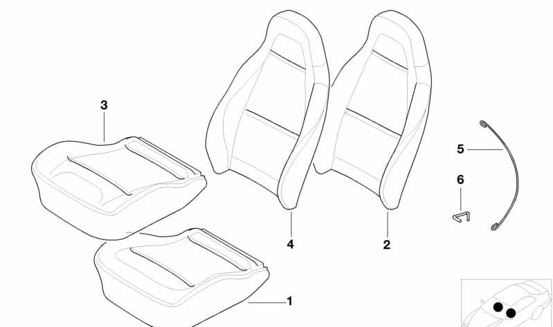 Sauvegarde en cuir BMW (OEM 52108410299). BMW d'origine