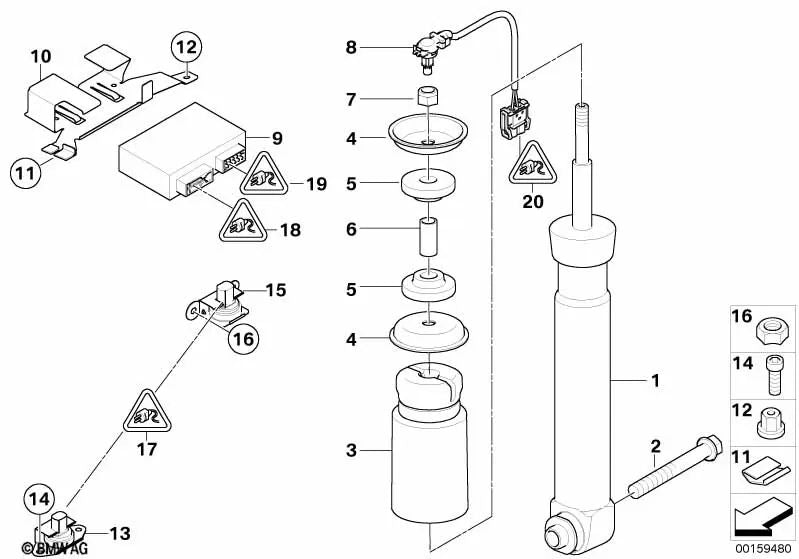 Support bracket for BMW 5 Series E61N (OEM 33522283879). Original BMW