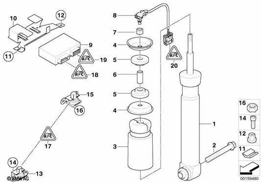 Soporte de apoyo para BMW Serie 5 E61N (OEM 33522283879). Original BMW