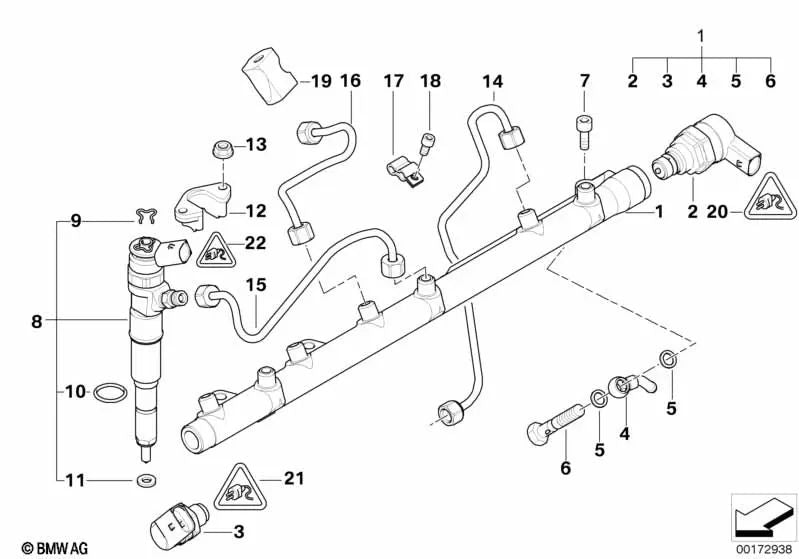 Inyector para BMW E87, E46, E90, E91, E60, E61, E83, E53 (OEM 13537793836). Original BMW