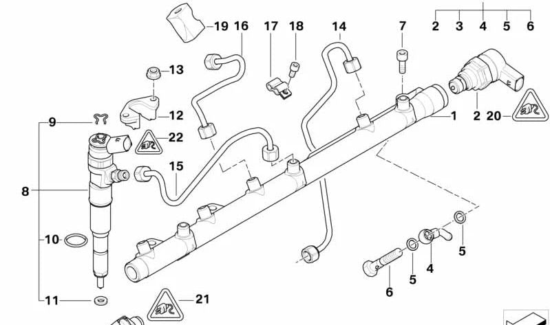 Tornillo hueco para BMW E87, E46, E90, E91, E92, E93, E60, E61, E63N, E64N, E65, E66, E83, E70, E71 (OEM 13537807486). Original BMW