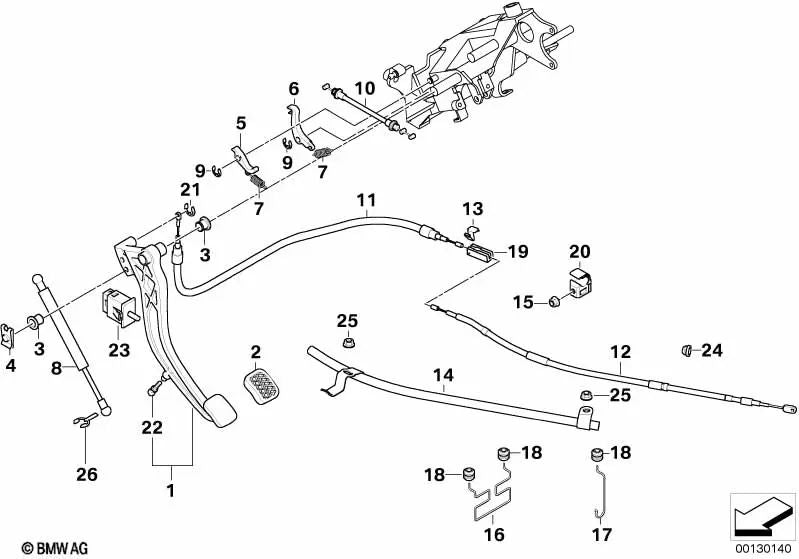 Tubo para BMW E38 Serie 7 (OEM 35511161475). Original BMW