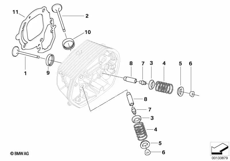 Ventilfeder para BMW Motorrad modelos R, K29 (OEM 11347692450). Original BMW Motorrad