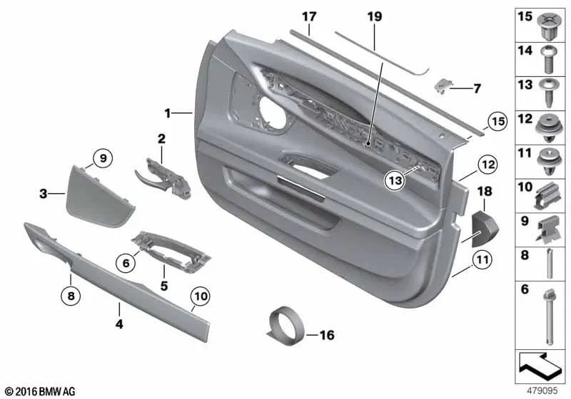 Moldura Puerta Madera Nogal Brillante para BMW F01, F02, F01N, F02N (OEM 51419151198). Original BMW