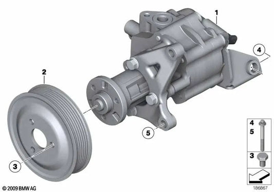 Bomba de dirección asistida para BMW Serie 5 F07, Serie 7 F01, F02 (OEM 32416796491). Original BMW.