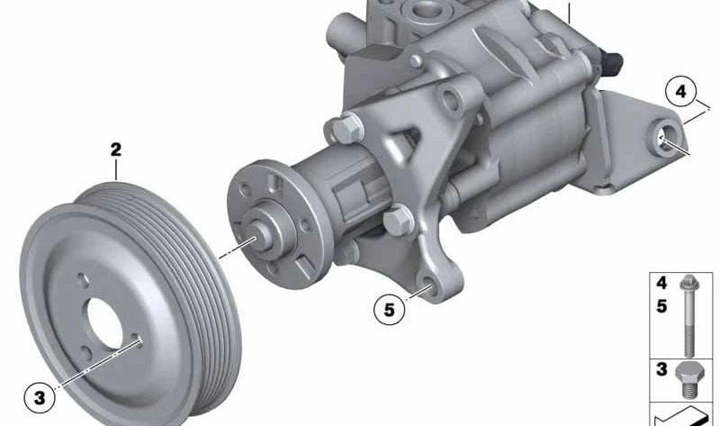 Bomba de direção assistida por OEM 32416794349 para BMW F01, f02. BMW original.