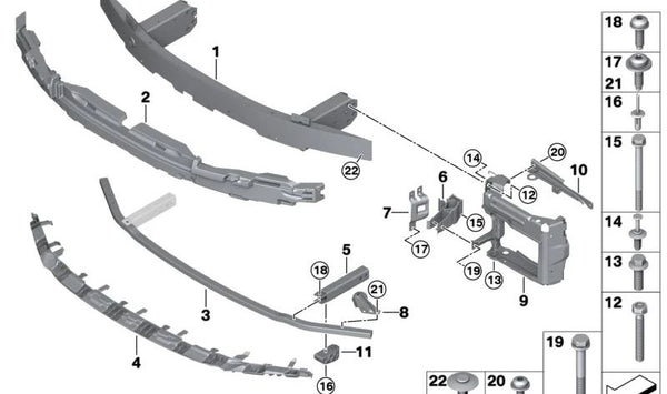 Caja de colisión derecha para BMW Serie 4 G22, G23 (OEM 51117463480). Original BMW.