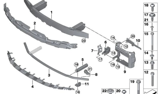 Amortiguador delantero inferior OEM 51118738921 para BMW G26 (Serie 4 Gran Coupé). Original BMW.