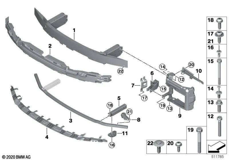 Left adapter for BMW 4 Series G26, G26N (OEM 51118738927). Original BMW.