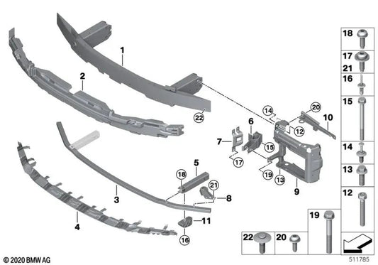 Crashbox derecha para BMW Serie 4 G26 (OEM 51119450030). Original BMW