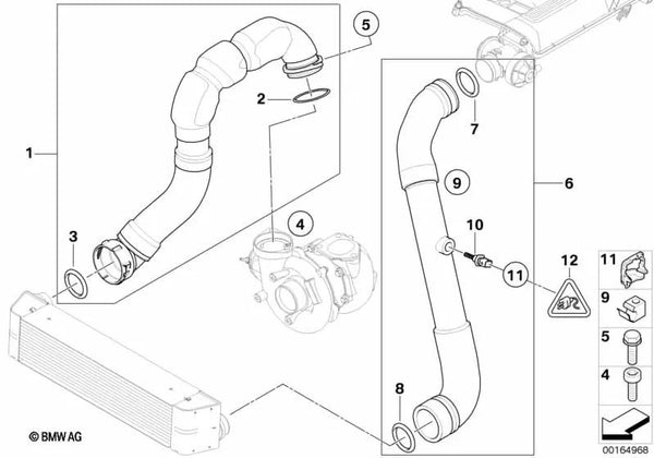 Conducto de aire de carga para BMW Serie 3 E46 (OEM 11617799399). Original BMW