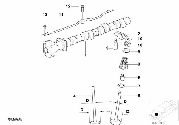 Árbol de levas para BMW Serie 3 E36, E46 (OEM 11311436853). Original BMW