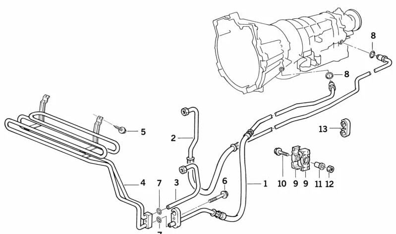 Conducto del Enfriador de Aceite de Retorno para BMW Serie 3 E36 (OEM 17222244091). Original BMW