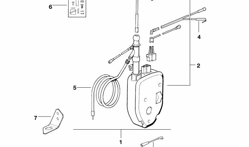 Antena eléctrica cromada OEM 65221381336 para BMW E30, E36, E28, E24, E23. Compatible con todos los modelos indicados. Original BMW.