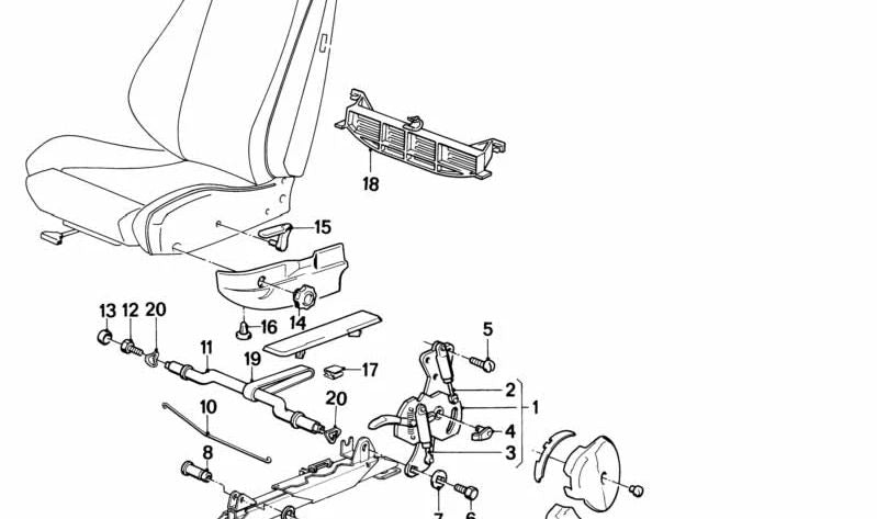 Gas Shock Absorber Seat Height Adjustment for BMW 3 Series E30, 5 Series E28, 6 Series E24, 7 Series E23 (OEM 52101916601). Original BMW