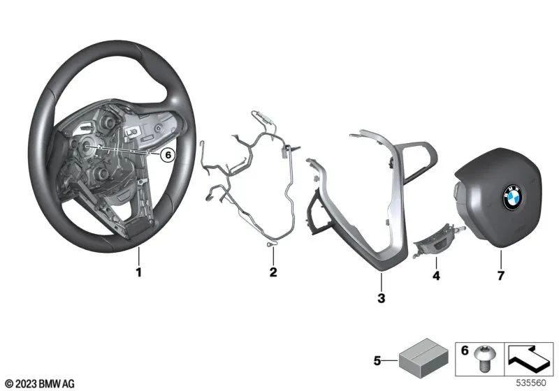 Volante Deportivo de Cuero para BMW F40, F44, G42, G20, G21, G28, G22, G23, G26, G29 (OEM 32307950720). Original BMW.