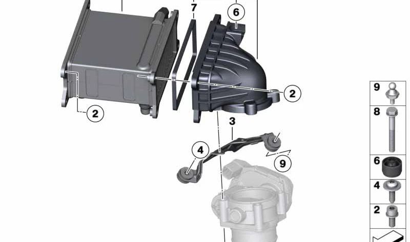 INTERCOOLER OEM 17517566391 For BMW F01, F02, G12. Original BMW.