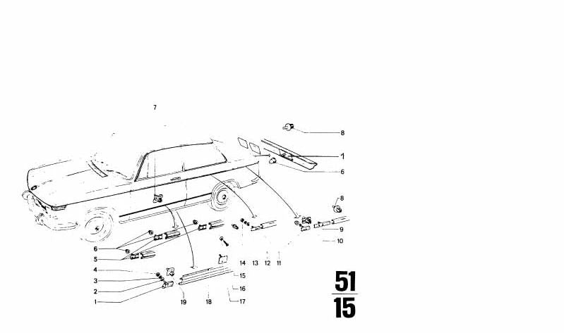 Clip para BMW (OEM 51131816019). Original BMW