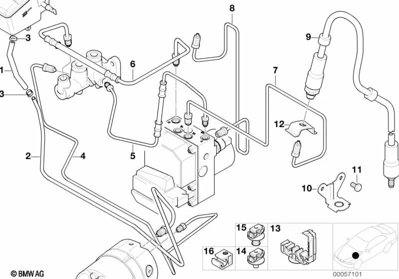 Bracket, Brake Hose for BMW E52 (OEM 34306774086). Original BMW