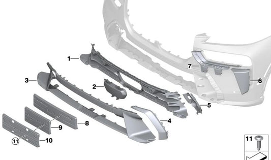 Vorderregistrierungsunterstützung OEM 51139854025 für BMW G07 (x7). Original BMW.